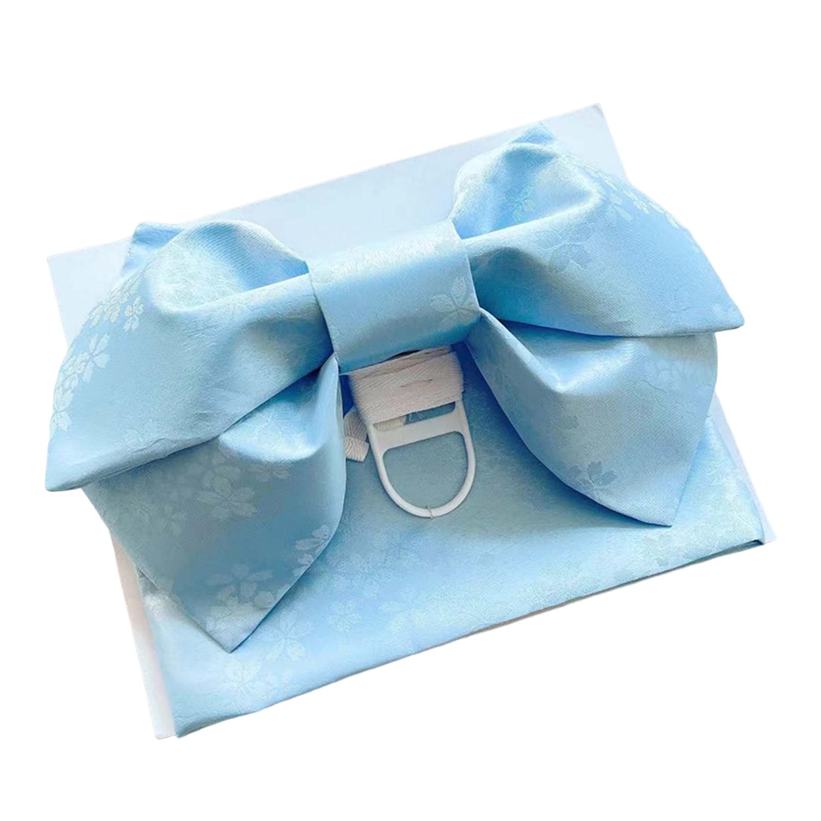 Bow Tie Pre Tied - 伝統的な着物帯、日本のベルト、女の子用、あらかじめ結び目が付いたリボン、女性用、桜柄のウエストベルト。