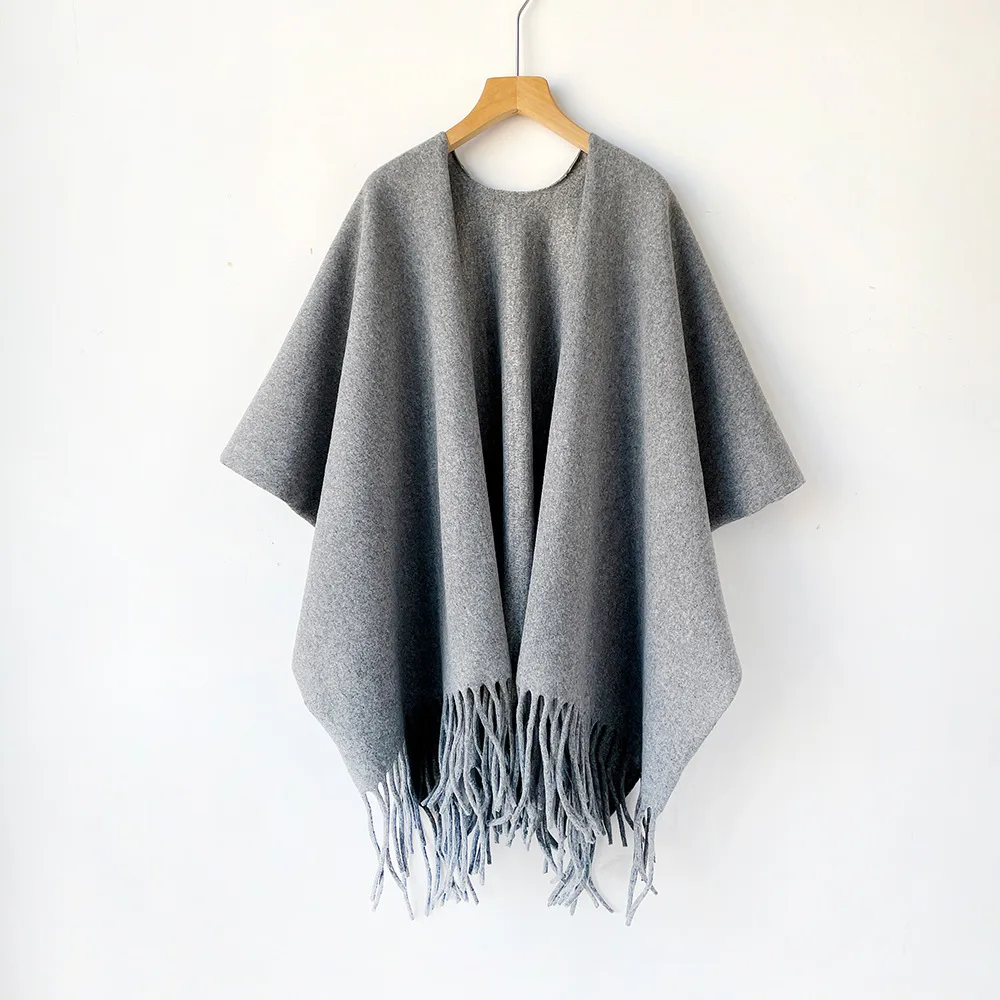 冬用ショールケープ、女性用、厚手で暖かい、フリンジ付きポンチ - Woven Scarf Blanket のレビューと価格