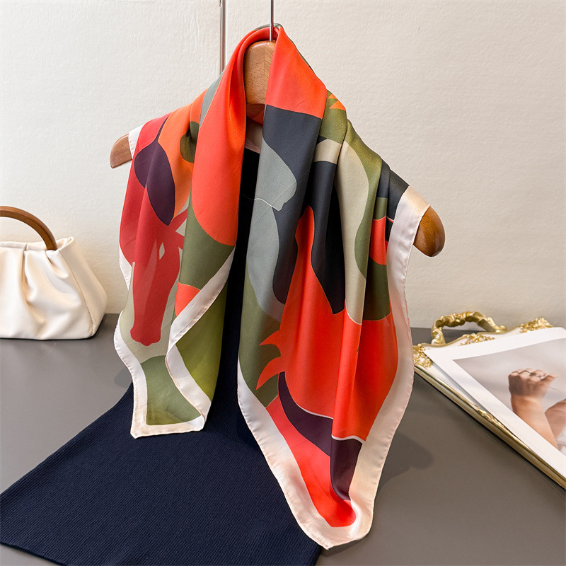 2026 新しい女性スクエアスカーフ模造シルク花柄ネッカチー - Scarf Silk Square のレビューと価格