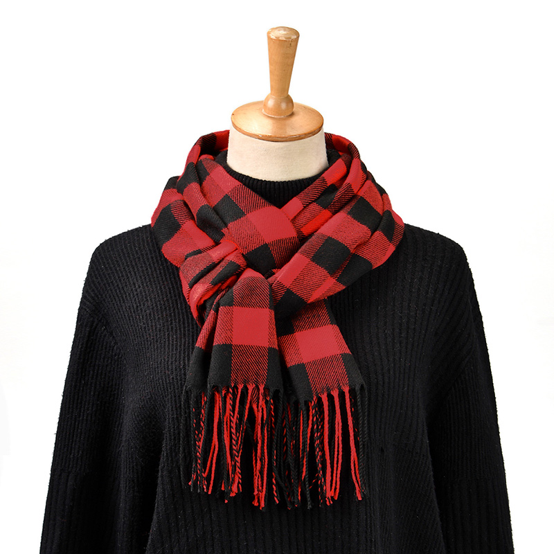 新デザイン格子柄カシミヤスカーフメンズタッセルショールストラ - Muffler Men Wool のレビューと価格
